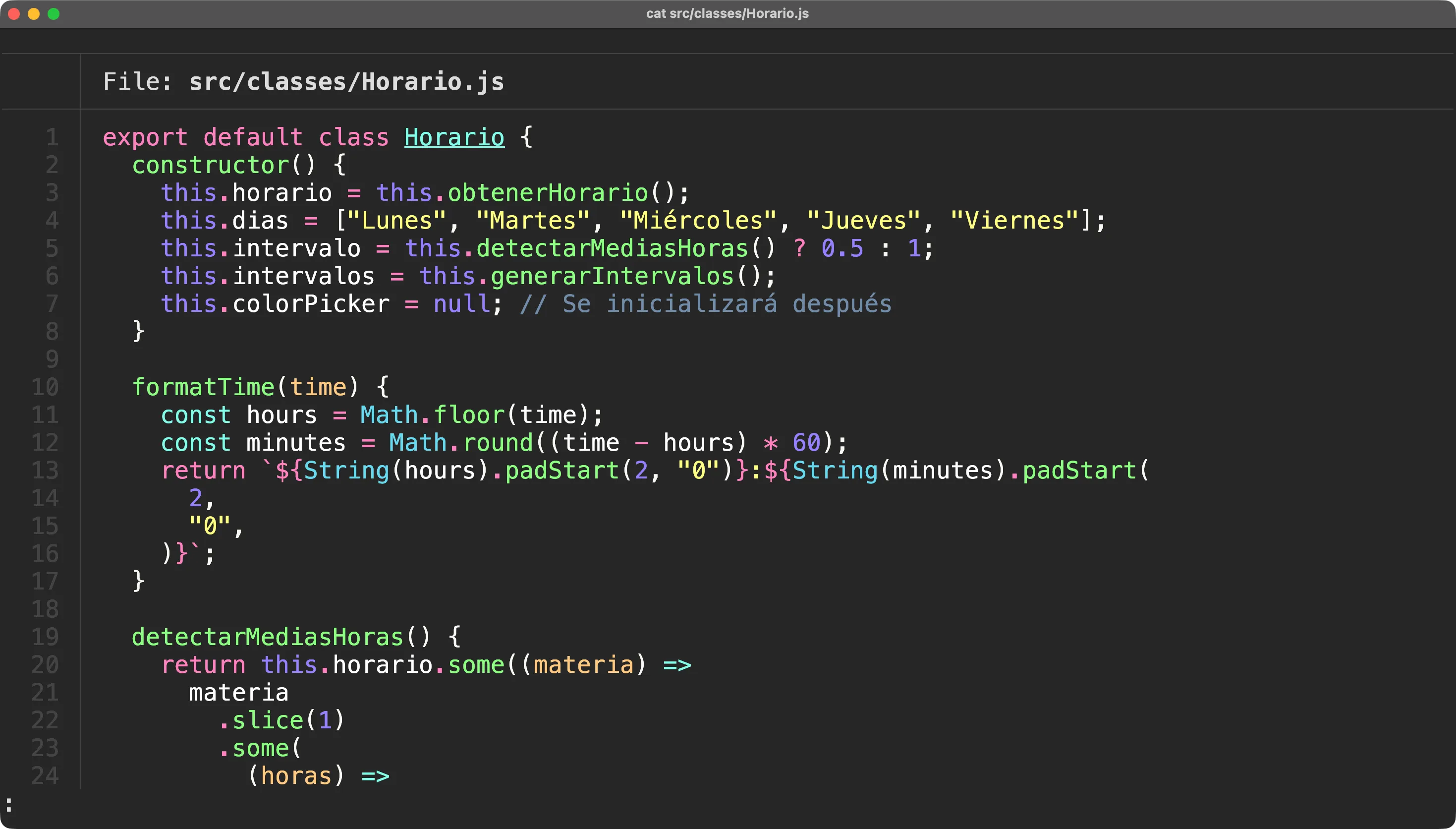 Bat utility showing syntax highlighting